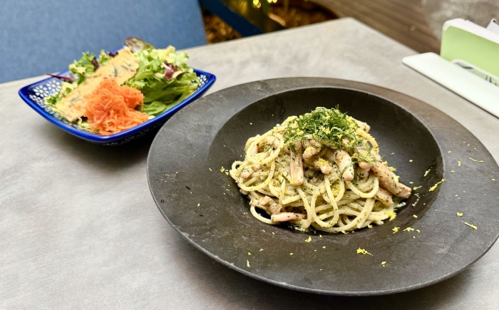 今週のパスタ<wbr>レモン香る<wbr>イカの<wbr>大葉ジェノベーゼ